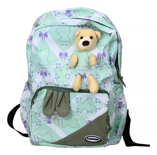 Mochila Infantil , Porta Botella Y Bolsillos De Tela