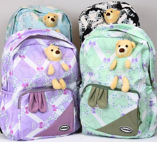 Mochila Infantil , Porta Botella Y Bolsillos De Tela